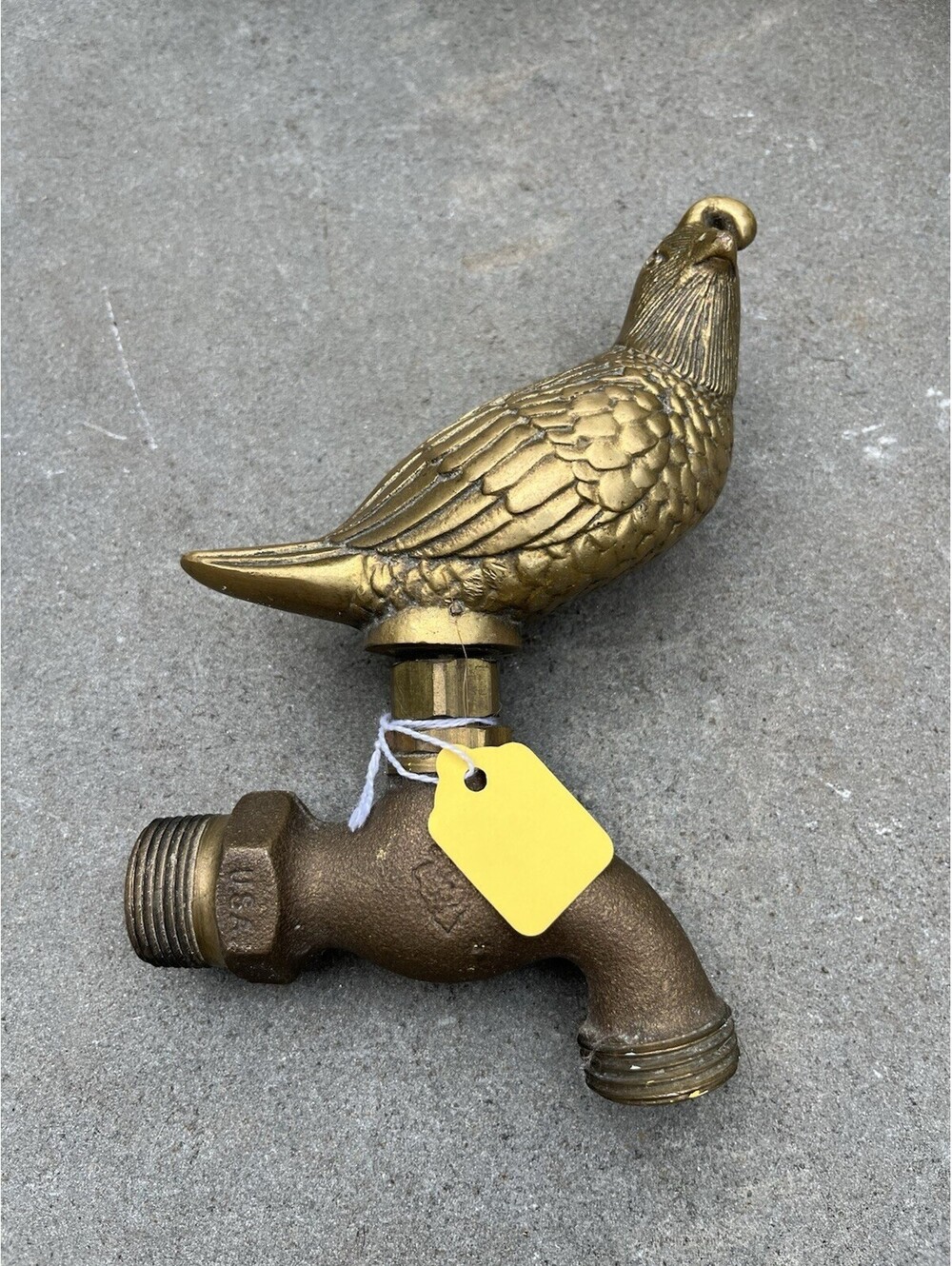 Vintage Solid Brass Quail Bird Spigot Metal Water Garden Tap Hose Bibb Figural